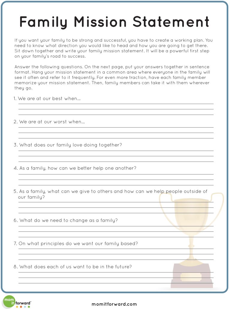 Printables To Create A Family Mission Statement Mom it